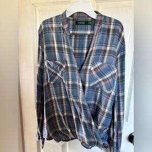 Ralph Lauren Gray and Red Plaid Shirt